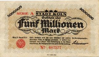 Germany 5.  000.  000 Mark 1923 Koln №403537