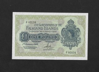Unc 1 Pound 1982 Falkland Islands England