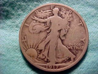 1917 - D Obverse Walking Liberty Half Dollar 90 Silver