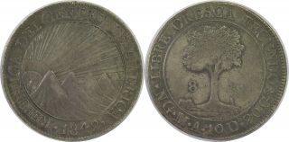 1842 Ng M Central American Republic 8 Reales Au Guatemala Km 4 Silver 17