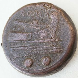 Rome Republic Sextant Bronze Coin 217 - 215 B.  C.  Head Of Mercury & Prow
