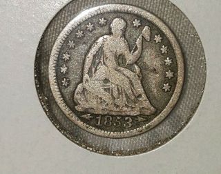1853 Half Dime With Arrows Fine,  You Grade For Yourself.