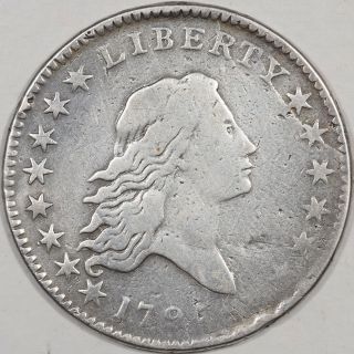 1795 Flowing Hair Half Dollar 2 Leaves - Strong Details Cleaned Surface Issues