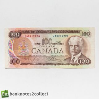 Canada: 1 X 100 Canadian Dollar Banknote.  Dated 1975.