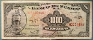 Mexico 1000 1 000 Peso Note,  P 52 S,  Issued 02.  08.  1974,  Quauhtemoc