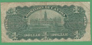 1911 Dominion of Canada One Dollar Note - Green Line - 913179K - VG 2