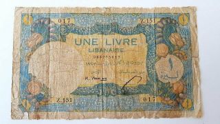 Lebanon And Syria 1 Pound Franc 1945.