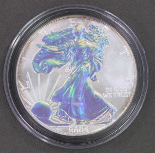 Uncirculated Silver Eagle Dollar,  Enhanced With A Hologram,  Morgan