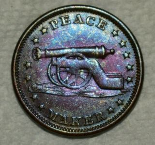 Uncirculated 1863 Peace Maker/stand By The Flag Civil War Token