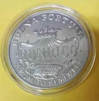 1968 Ron Rico Licor Puerto Rico Hemisferio Americano Medalla Buena Suerte