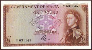 Malta 1 Pound L.  1949 (1963) Aunc