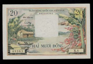 South Viet Nam 20 Dong (1956) Pick 4 Unc Less.