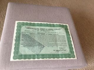 Stock Trust Certificates (6) Of Oregon - Pacific Timber & Lumber Co.