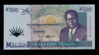Malawi 100 Kwacha 1995 Ak Pick 34 Unc.
