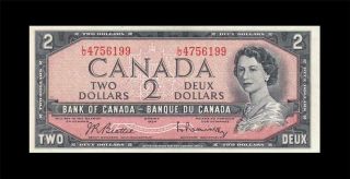 1954 Bank Of Canada Qeii $2 Beattie & Rasminsky " L/u " ( (gem Unc))