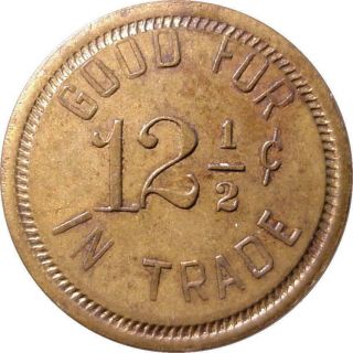 Bismark 1908 Glenwood Springs,  Colorado CO 12½¢ token - Rare one 2