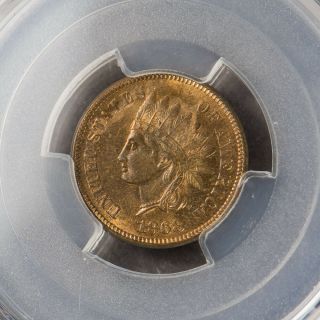 1868 INDIAN HEAD 1C SMALL CENT PCGS & CAC MS 63 RB COIN FOR GRADE R116 3