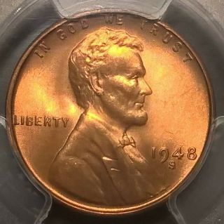 1948 - S Lincoln Cent Pcgs Ms67,  Rd Gold Shield Pop Top None Graded Higher