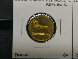 2002 Congo Democratic republic,  3 Uncircuated coins,  2 FAO,  Franc,  25 & 50 cent. 2