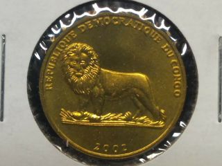 2002 Congo Democratic republic,  3 Uncircuated coins,  2 FAO,  Franc,  25 & 50 cent. 3