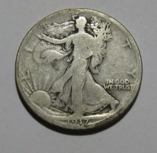 1917 Reverse D Walking Liberty Half Dollar - - 53su