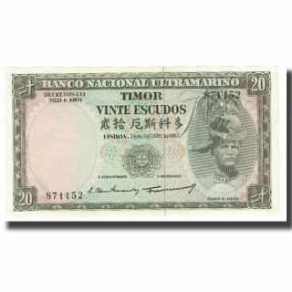 [ 621402] Banknote,  Timor,  20 Escudos,  1967,  1967 - 10 - 24,  Km:26a,  Unc (65 - 70)