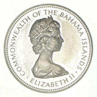 World Coin - 1971 Bahama Islands 1 Dollar - 18.  3g - World Silver Coin 686