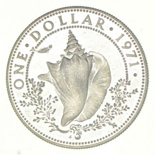WORLD Coin - 1971 Bahama Islands 1 Dollar - 18.  3g - World Silver Coin 686 2