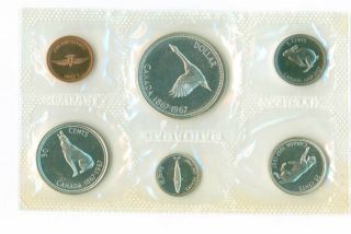 1967 Canada Centennial Silver Proof Like Set With And Envelope As Issued Pl