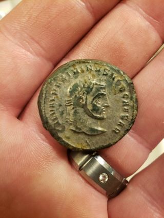 Maximinus Ii.  A.  D.  309 - 313.  Ae Follis Genio Serdica With Silvering