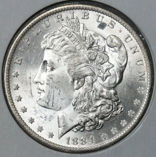 1884 - O $1 Morgan Silver Dollar Choice Bu Frosty White Attractive Coin.  99 Start