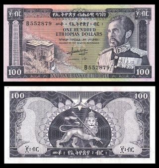 Ethiopia:p - 29,  100 Dollars 1966 Haile Selassie Xf - Au