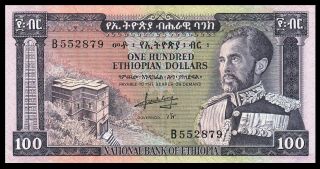 Ethiopia:P - 29,  100 Dollars 1966 Haile Selassie XF - AU 2