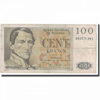 [ 124499] Banknote,  Belgium,  100 Francs,  1953,  1653 - 03 - 26,  Km:129a,  Vf (20 - 25)