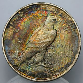Toned 1922 - D Silver Peace Dollar $1