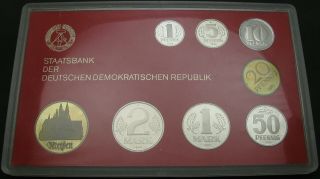 Germany (east) 1,  5,  10,  20,  50 Pfennig,  1,  2,  5 Mark 1983 - Proof Set - ¤
