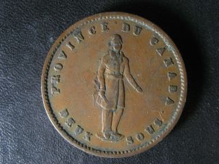 Pc - 4 One Penny Token 1852 Province Of Du Canada Quebec Bank Breton 528
