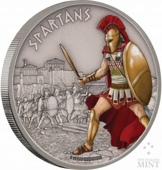 2016 Niue - Warriors Of History - Spartans 1 Oz Silver Coin 4/10