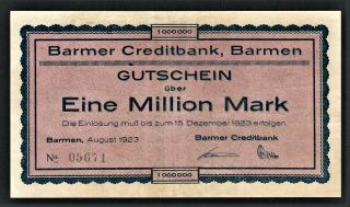 Vad - Barmen - 1 Million Mark Inflation Note - 1