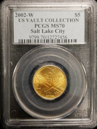 2002 - W $5 Salt Lake City Olympics Modern Commemorative Gold Coin Pcgs Ms70