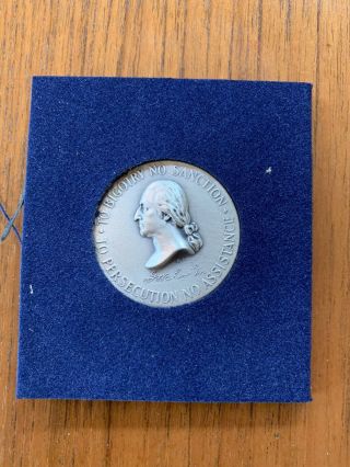 George Washington,  Aina American Bicentennial Commemorative Silver Medal,  1976