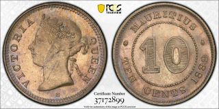 Q200 British Africa Mauritius 1889 - H 10 Cents Pcgs Ms - 63
