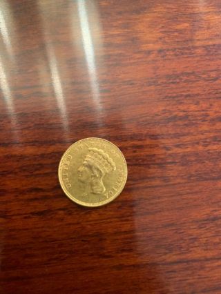 1889 $3 Indian Gold Coin Gold Dollar Xf - Vf - L26