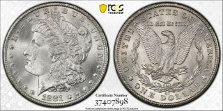 1881 - Cc Morgan Silver Dollar,  Brilliant Uncirculated Pcgs Ms65