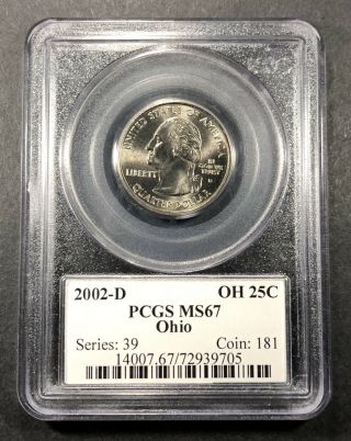 2002 - D Ohio Quarter Flag Label Pcgs Ms - 67,  Buy 3 Items,  Get $5 Off