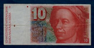 Switzerland Banknote 10 Franken 1981 F,