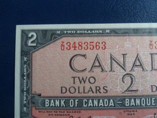 1954 Canada 2 Dollar Bank Note - Beattie/Raminsky - ZU3483563 Cond.  18 - 332 2