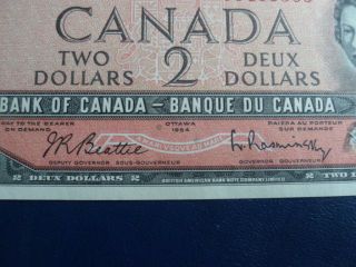 1954 Canada 2 Dollar Bank Note - Beattie/Raminsky - ZU3483563 Cond.  18 - 332 3