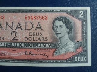 1954 Canada 2 Dollar Bank Note - Beattie/Raminsky - ZU3483563 Cond.  18 - 332 5