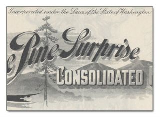 Lone Pine Surprise Consolidated Mining Co.  Stock Certificate (Washington) 2